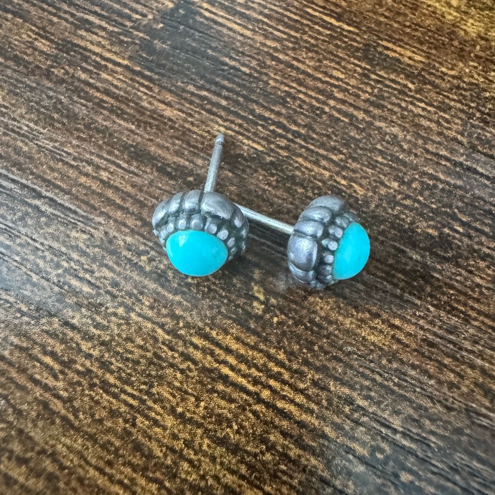 Pandora Silver and Turquoise Earrings